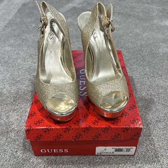 Guess platform peep toe shoes. size 8. Heel height is 5” - Picture 2 of 6